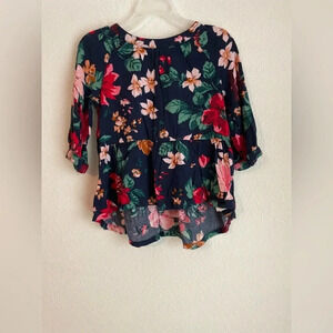 Old Navy toddler girls blue floral blouse size 4T
